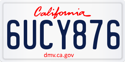 CA license plate 6UCY876