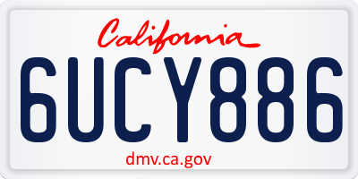 CA license plate 6UCY886