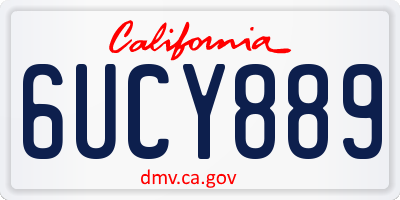 CA license plate 6UCY889