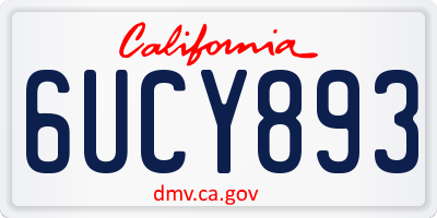 CA license plate 6UCY893