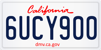 CA license plate 6UCY900