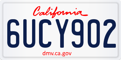 CA license plate 6UCY902