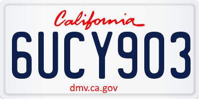 CA license plate 6UCY903