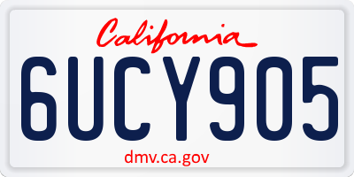CA license plate 6UCY905