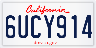 CA license plate 6UCY914