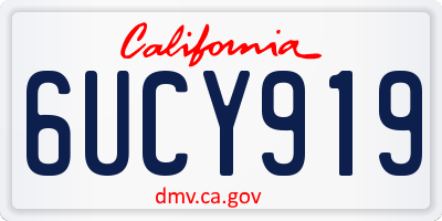 CA license plate 6UCY919