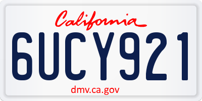 CA license plate 6UCY921