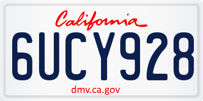 CA license plate 6UCY928