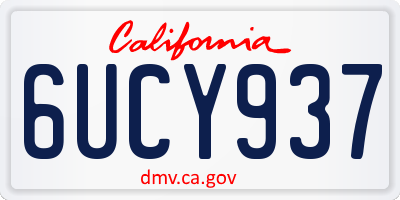 CA license plate 6UCY937
