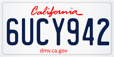 CA license plate 6UCY942