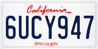 CA license plate 6UCY947
