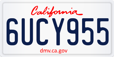 CA license plate 6UCY955