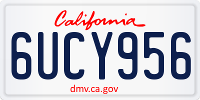 CA license plate 6UCY956