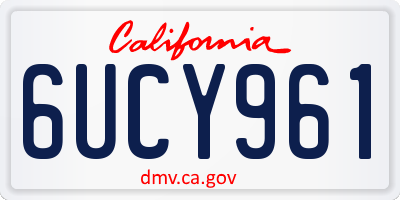 CA license plate 6UCY961