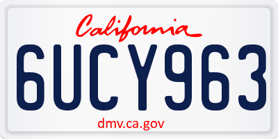 CA license plate 6UCY963