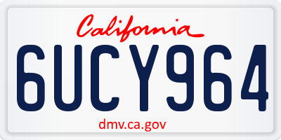 CA license plate 6UCY964