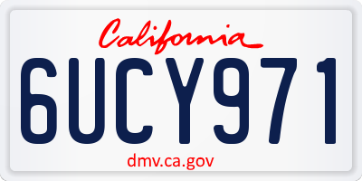 CA license plate 6UCY971