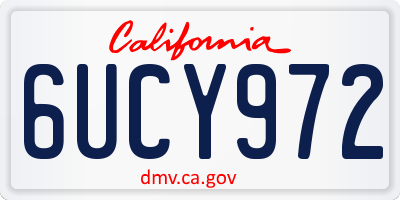 CA license plate 6UCY972