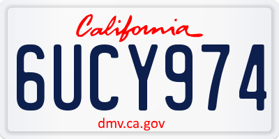 CA license plate 6UCY974