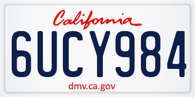 CA license plate 6UCY984