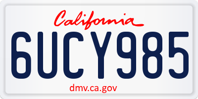 CA license plate 6UCY985