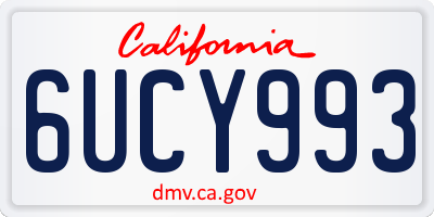CA license plate 6UCY993