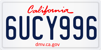CA license plate 6UCY996