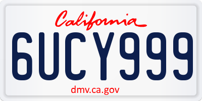 CA license plate 6UCY999