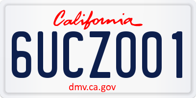 CA license plate 6UCZ001