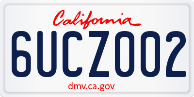 CA license plate 6UCZ002