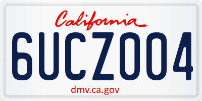 CA license plate 6UCZ004