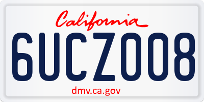 CA license plate 6UCZ008