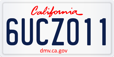 CA license plate 6UCZ011