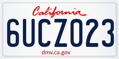 CA license plate 6UCZ023