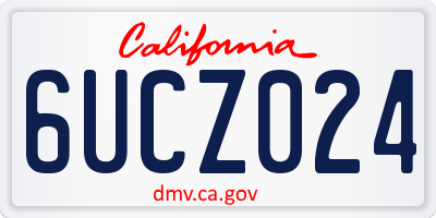 CA license plate 6UCZ024