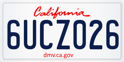 CA license plate 6UCZ026