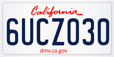 CA license plate 6UCZ030