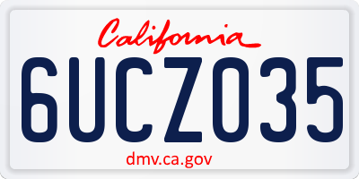 CA license plate 6UCZ035
