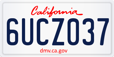 CA license plate 6UCZ037