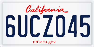 CA license plate 6UCZ045