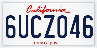 CA license plate 6UCZ046