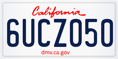 CA license plate 6UCZ050