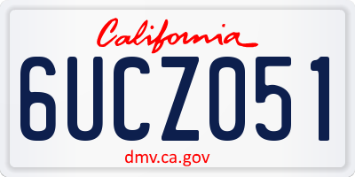 CA license plate 6UCZ051