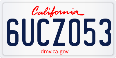 CA license plate 6UCZ053