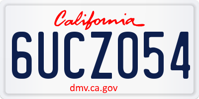 CA license plate 6UCZ054