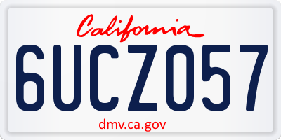 CA license plate 6UCZ057