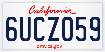 CA license plate 6UCZ059