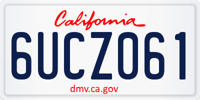 CA license plate 6UCZ061