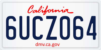 CA license plate 6UCZ064
