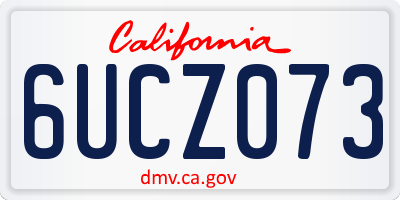 CA license plate 6UCZ073